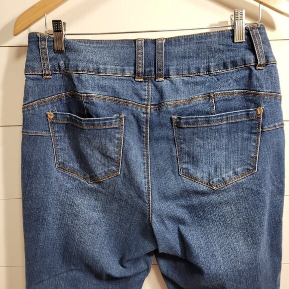 Thalia Sodi Jeans Women's sz 8 Double Button High Rise Skinny Denim Jeans - Picture 5 of 9